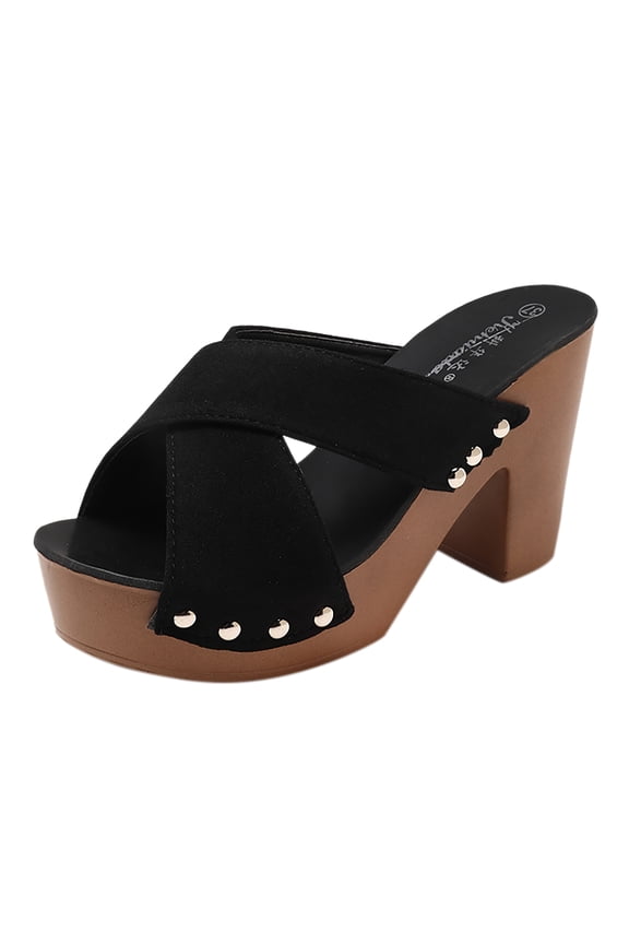 Women's Platform Heels Open Toe Slip on Heels for Women High Chunky Block Wedges Sandals Dressy Pumps Shoes Fashion Spring And Summer Women Sandals Open Toe Breathable Comfortable Slipper