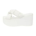 thumbnail image 1 of Women's Platform Heels Open Toe Slip on Heels for Women High Chunky Block Wedges Sandals Dressy Pumps Shoes White 8.5, 1 of 7