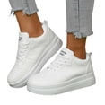thumbnail image 1 of Women's Platform Lace Up Casual Shoes Fashion Color Blocking Slip On Sneakers Breathable Non Slip Running Shoes, 1 of 5