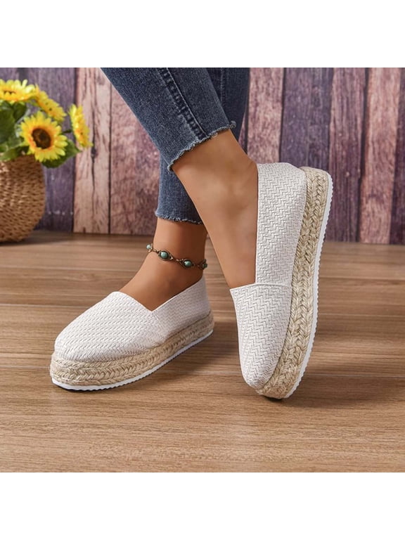 Women's Loafer Fashion Sneakers Faux Leather Classic Tennis Shoes Low Top Casual Walking Shoes White 7