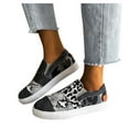 thumbnail image 1 of Women's Platform Loafers Patchwork Fabric Shoes Comfortable Slip on Walking Sneakers Breathable Cushioned Casual Shoes Black Size 7.5, 1 of 5
