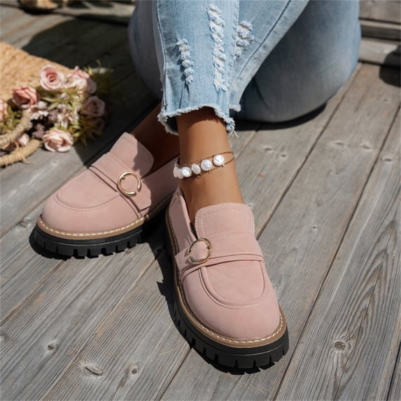 Women's Platform Loafers Shoes with Lug Sole