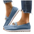 thumbnail image 1 of Women's Platform Loafers Wide Toe Box Fashion Chain Decorated Low Top Dress Shoes Lightweight Slip On Walking Shoes, 1 of 5