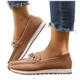 thumbnail image 1 of Women's Platform Loafers Wide Toe Box Fashion Chain Decorated Low Top Dress Shoes Lightweight Slip On Walking Shoes, 1 of 6