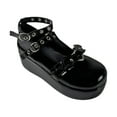 thumbnail image 1 of Women's Platform Mary Janes Heart Cat Buckle Rivets Ankle Lolita Gothic Princess Platform Pumps Patent Leather Thorn Vintage Traditional Embroidery Upper Dress Shoes, 1 of 5
