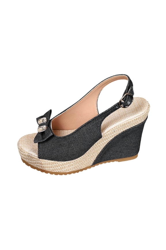 Women's Platform Open Toe Wedges Sandals Slingback Slippers Comfy Anti-Slip Shoes Boho Slip On Espadrille Sandals