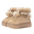 thumbnail image 1 of Women's Platform Pom-Pom Snow Boots, Faux Fur Lined Warm Non-Slip Winter Shoes, 1 of 4