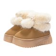 thumbnail image 1 of Women's Platform Pom-Pom Snow Boots, Faux Fur Lined Warm Non-Slip Winter Shoes, 1 of 4