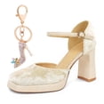 thumbnail image 1 of Women's Platform Pumps High Heel 9CM Ankle Strap Fashion Wedding Party Dress Shoes, 1 of 5