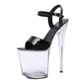 thumbnail image 1 of Women's Platform Sandals Clear Platform 20Cm Super High Heel Stiletto Cross Strap Sandals Rhinestone Dance Sandals LFD-701-5, 1 of 6