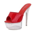 thumbnail image 1 of Women's Platform Sandals  Fashion Nightclub High Transparent Heel 13CM/15CM Patent Leather  LFD-190-A76, 1 of 7