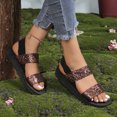 thumbnail image 1 of Women's Platform Sandals Slingback Sparkly Sandals Outdoor Beach Sandals (Brown 7.5), 1 of 8