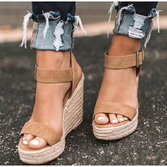 Women's Platform Sandals Wedge Ankle Strap Open Toe Sandals