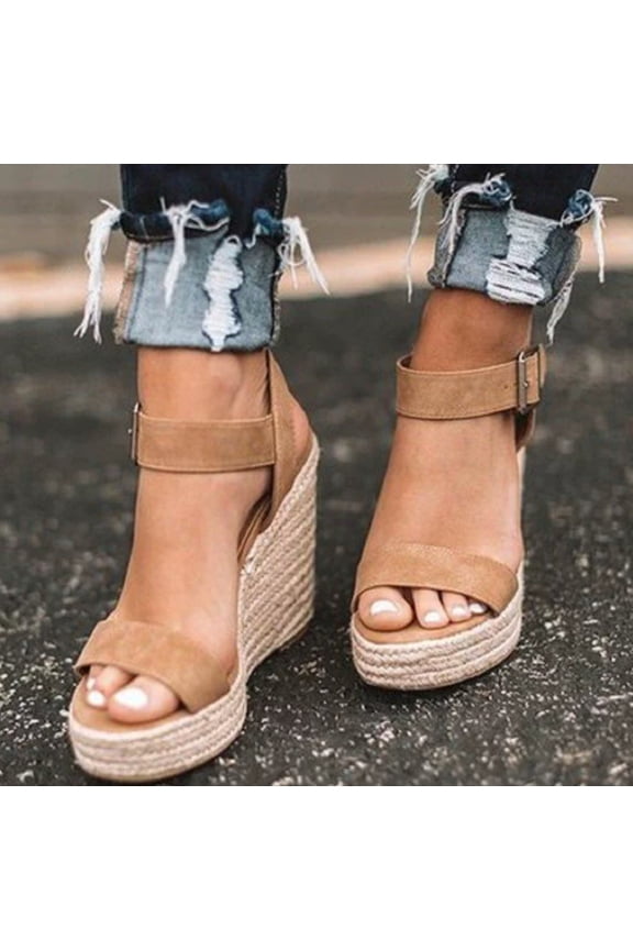 Women's Platform Sandals Wedge Ankle Strap Open Toe Sandals