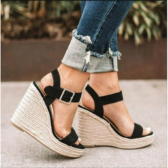 Women's Platform Sandals Wedge Ankle Strap Open Toe Sandals