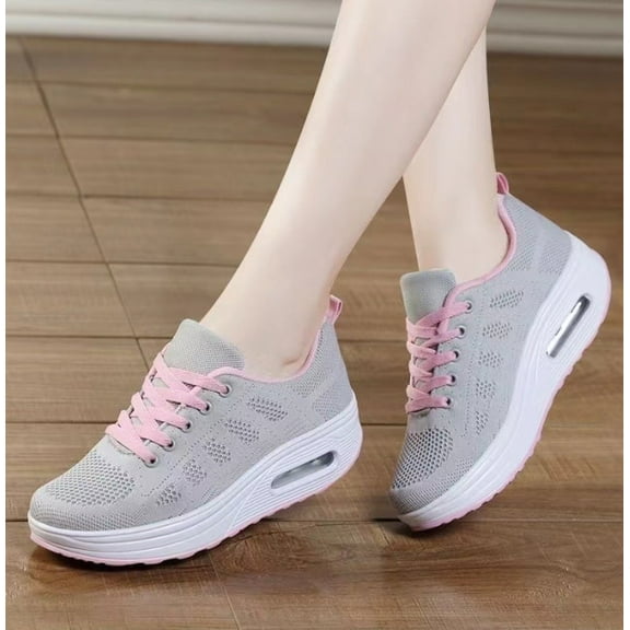 Women's Platform Shoes Lady Fashion Sneakers Youth Girl Chunky Sneakers Comfort Dressy Casual Shoes Wide Toe Breathable Walking Tennis Sport Shoes Thick Soled