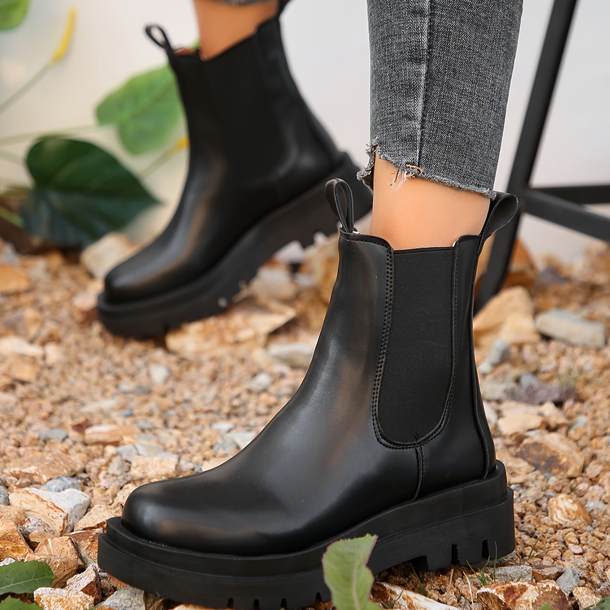 Women s Platform Short Boots Fashion Stretch Fabric Sided Boots Comfortable Ankle Boots Walmart