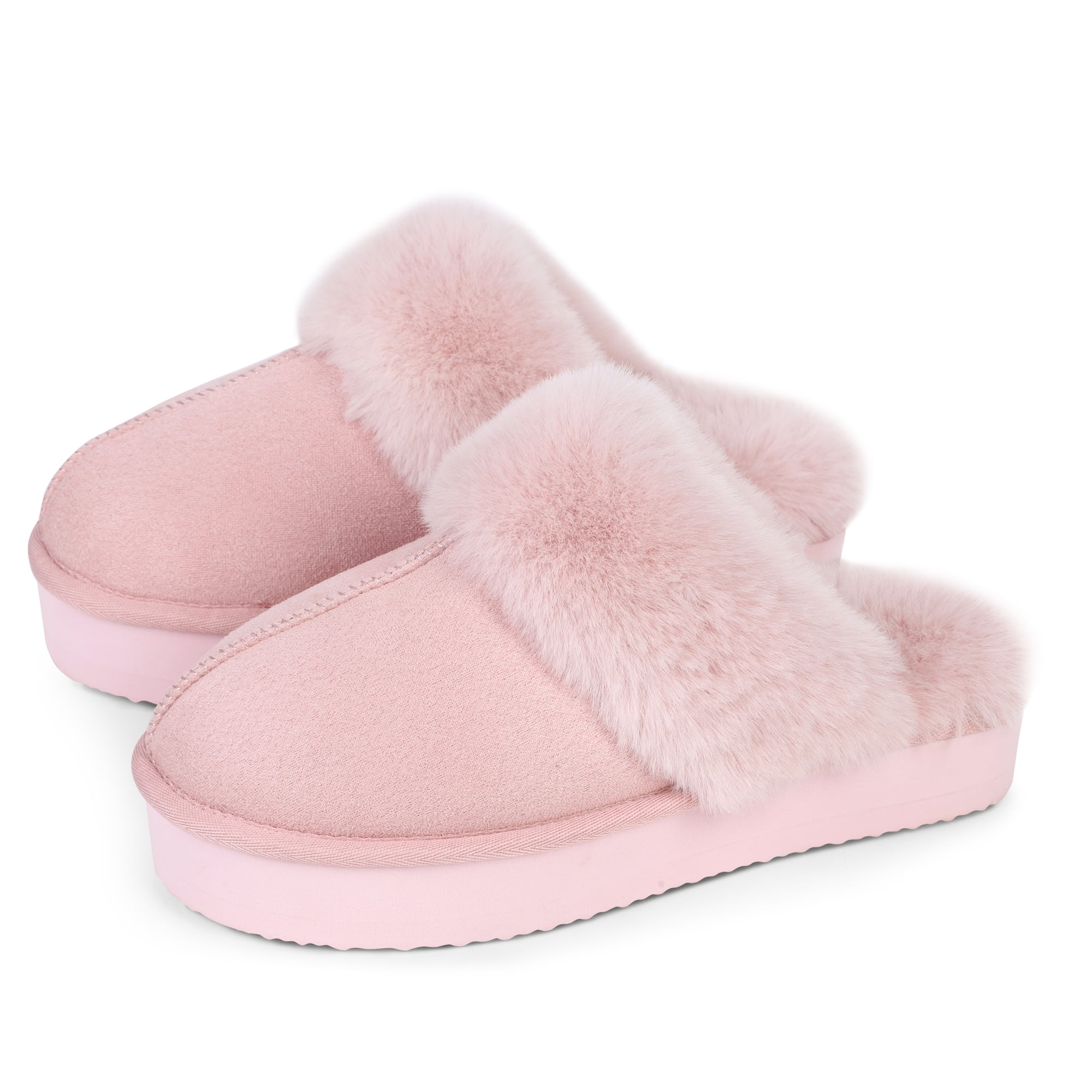 Women's Platform Slippers, Thick Sole Cute Cozy Fluffy Plush