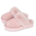 thumbnail image 1 of Women's Platform Slippers, Thick Sole Cute Cozy Fluffy Plush Lining, Indoor Outdoor Non-Slip House Shoes/Pink, 1 of 8