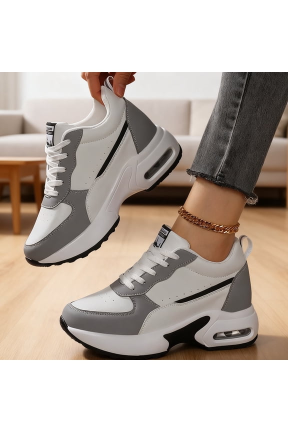 Women's Platform Sneakers Wedges Lace Up Shoes Increase Fashion Sneakers for Womens Girls