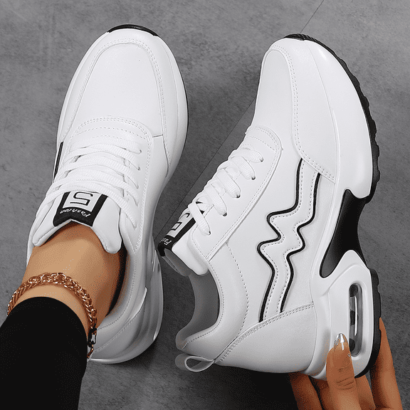 Women's Platform Sneakers Wedges Lace Up Shoes Increase Fashion Sneakers for Womens Girls