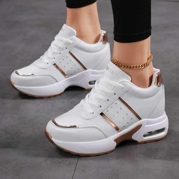 Women's Platform Sneakers Wedges  Lace Up Shoes Increase Fashion Sneakers for Womens Girls