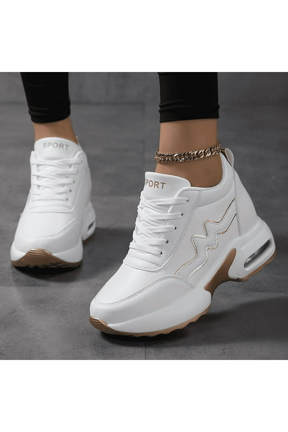 Women's Platform Sneakers Wedges  Lace Up Shoes Increase Fashion Sneakers for Womens Girls