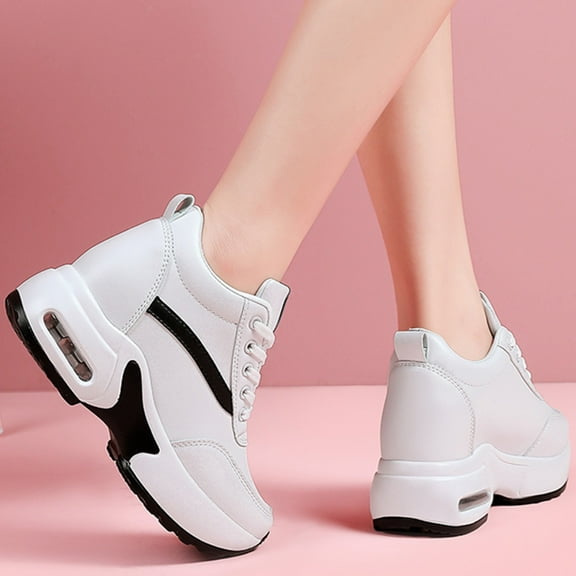 Women's Platform Sneakers Wedges Lace Up Shoes Increase Fashion Sneakers for Womens Girls