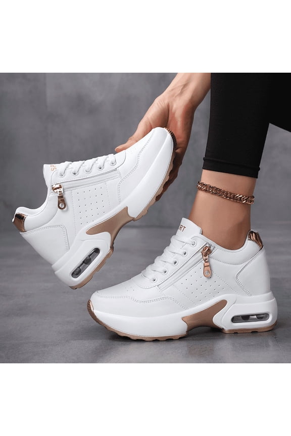 Women's Platform Sneakers Wedges  Lace Up Shoes Increase Fashion Sneakers for Womens Girls