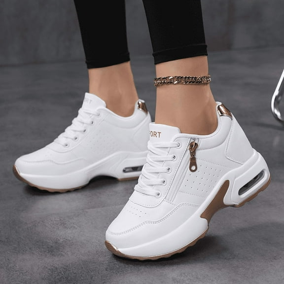 Women's Platform Sneakers Wedges  Lace Up Shoes Increase Fashion Sneakers for Womens Girls