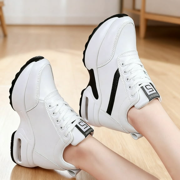 Women's Platform Sneakers Wedges  Lace Up Shoes Increase Fashion Sneakers for Womens Girls