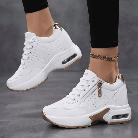 Women's Platform Sneakers Wedges  Lace Up Shoes Increase Fashion Sneakers for Womens Girls