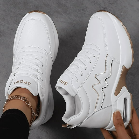 Women's Platform Sneakers Wedges  Lace Up Shoes Increase Fashion Sneakers for Womens Girls