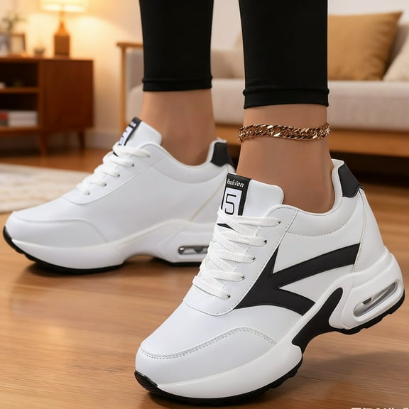 Women's Platform Sneakers Wedges Lace Up Shoes Increase Fashion Sneakers for Womens Girls