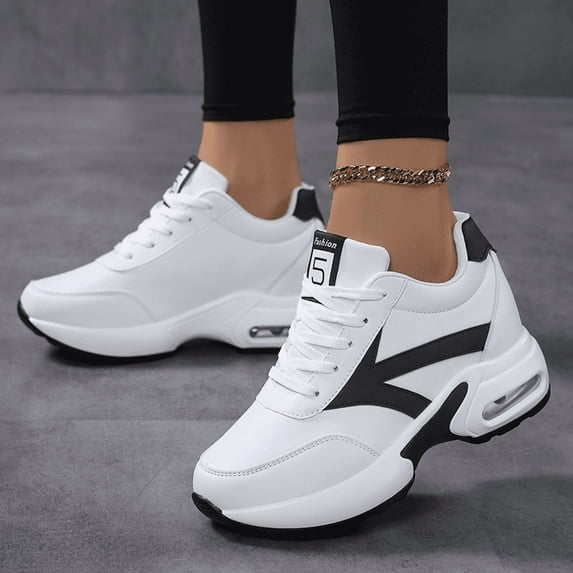 Women's Platform Sneakers Wedges Lace Up Shoes Increase Fashion Sneakers for Womens Girls