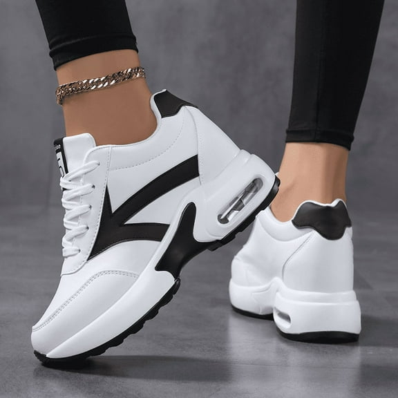 Women's Platform Sneakers Wedges  Lace Up Shoes Increase Fashion Sneakers for Womens Girls
