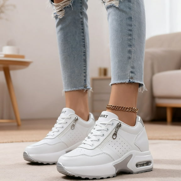 Women's Platform Sneakers Wedges  Lace Up Shoes Increase Fashion Sneakers for Womens Girls