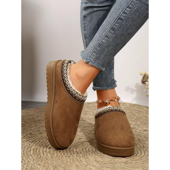 Women's Platform Snow Boots - Warm Durable Outdoor Non Slip Thickened Flat Sole Winter Boots