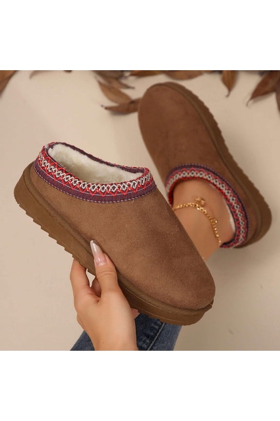 Women's Platform Snow Boots - Warm Durable Outdoor Non Slip Winter Shoes with Thickened Soles