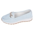 thumbnail image 1 of Women's Platform Vintage Suede Loafers Lightweight Non Slip Work Shoes Wide Width Low Wedge Slip On Sneakers Blue Size 9, 1 of 5