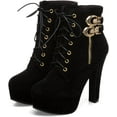 thumbnail image 1 of Women's Platform Wedge Ankle Boots | Chunky Heel Lace-Up Winter Boots, 1 of 11