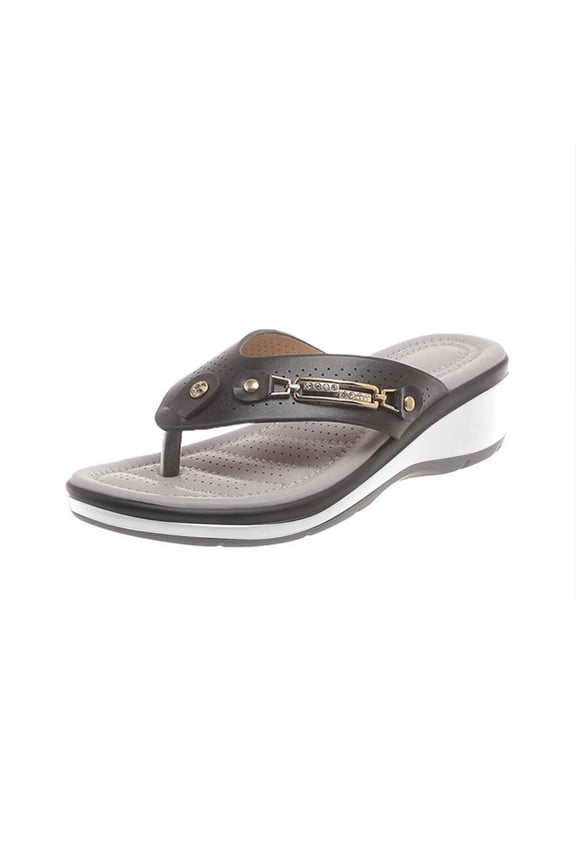 Women's Platform Wedge Flip-Flop Slip-On Summer Beach Comfortable Low Top Walking Shoes Outdoor Party Travel Fashion Slide Sandals