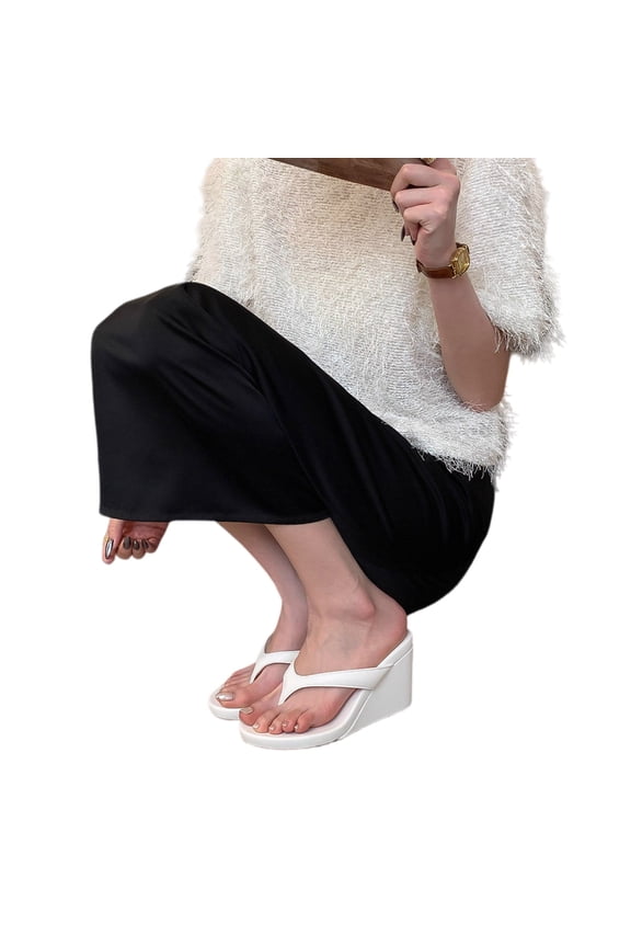 Women’s Platform Wedge Flip Flops, Non Slip Summer Thong Sandals