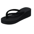 thumbnail image 1 of Women's Platform Wedge Flip Flops, Summer High Heel Thong Sandals on Platform Comfortable Walking Beach Cushion Sandals for Beach Daily Wear, 1 of 4