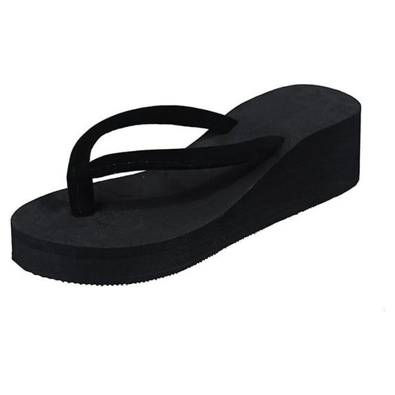 Women's Platform Wedge Flip Flops, Summer High Heel Thong Sandals on Platform Comfortable Walking Beach Cushion Sandals for Beach Daily Wear