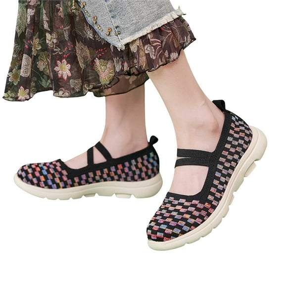 Women's Platform Wedge Orthopedic Walking Shoes Comfortable Fashion Knit Non Skids Slip on Nursing Loafers Ortho Sneakers