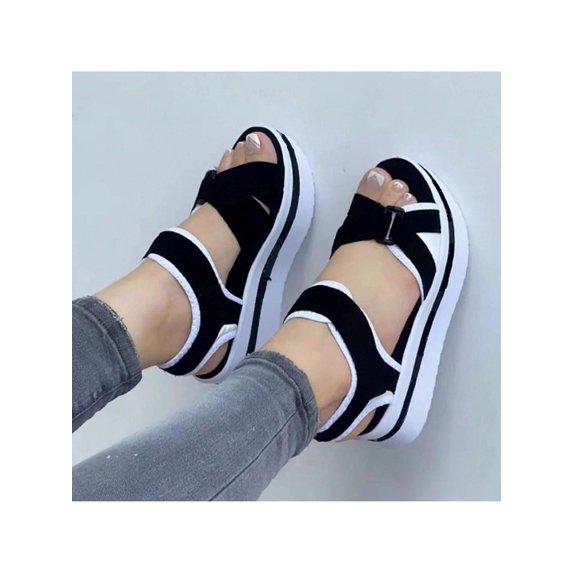 Women’s Platform Wedge Sandals Casual Summer Adjustable Mat High Heel Casual Travel Outdoor Shoes