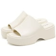 thumbnail image 1 of Women's Platform Wedge Sandals Comfort Black Open Toe Slip On Wedges Chunky Slides Foam Chunky Summer Slides, 1 of 7