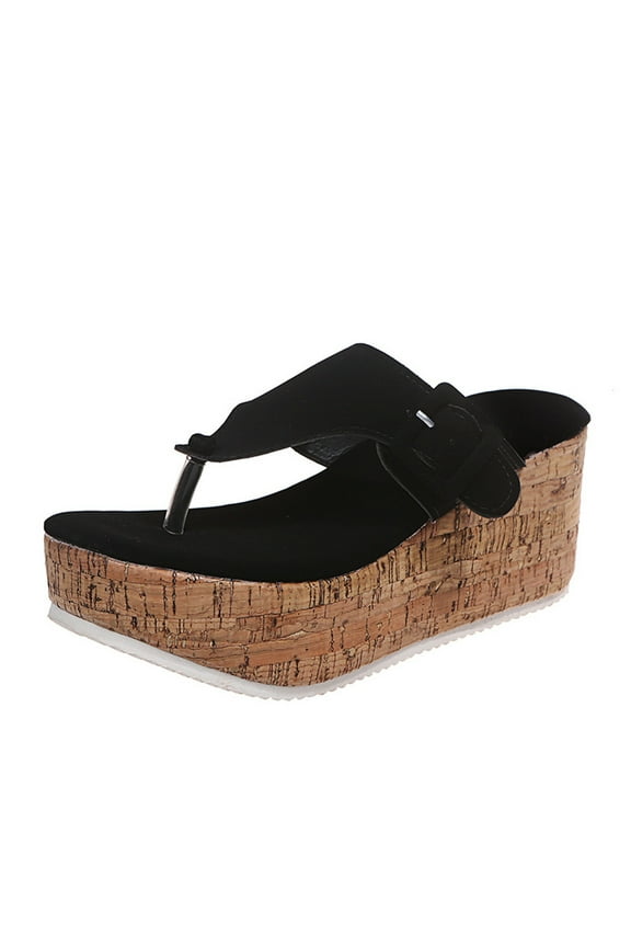 Women's Platform Wedge Sandals Comfortable Open Toe Cork Flip Flops Casual Summer Beach thong Sandals
