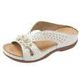 thumbnail image 1 of Women's Low-Heel Sandals Vintage Anti-Slip Casual Beach Shoes Wide Width Summer Travel Lightweight, 1 of 8